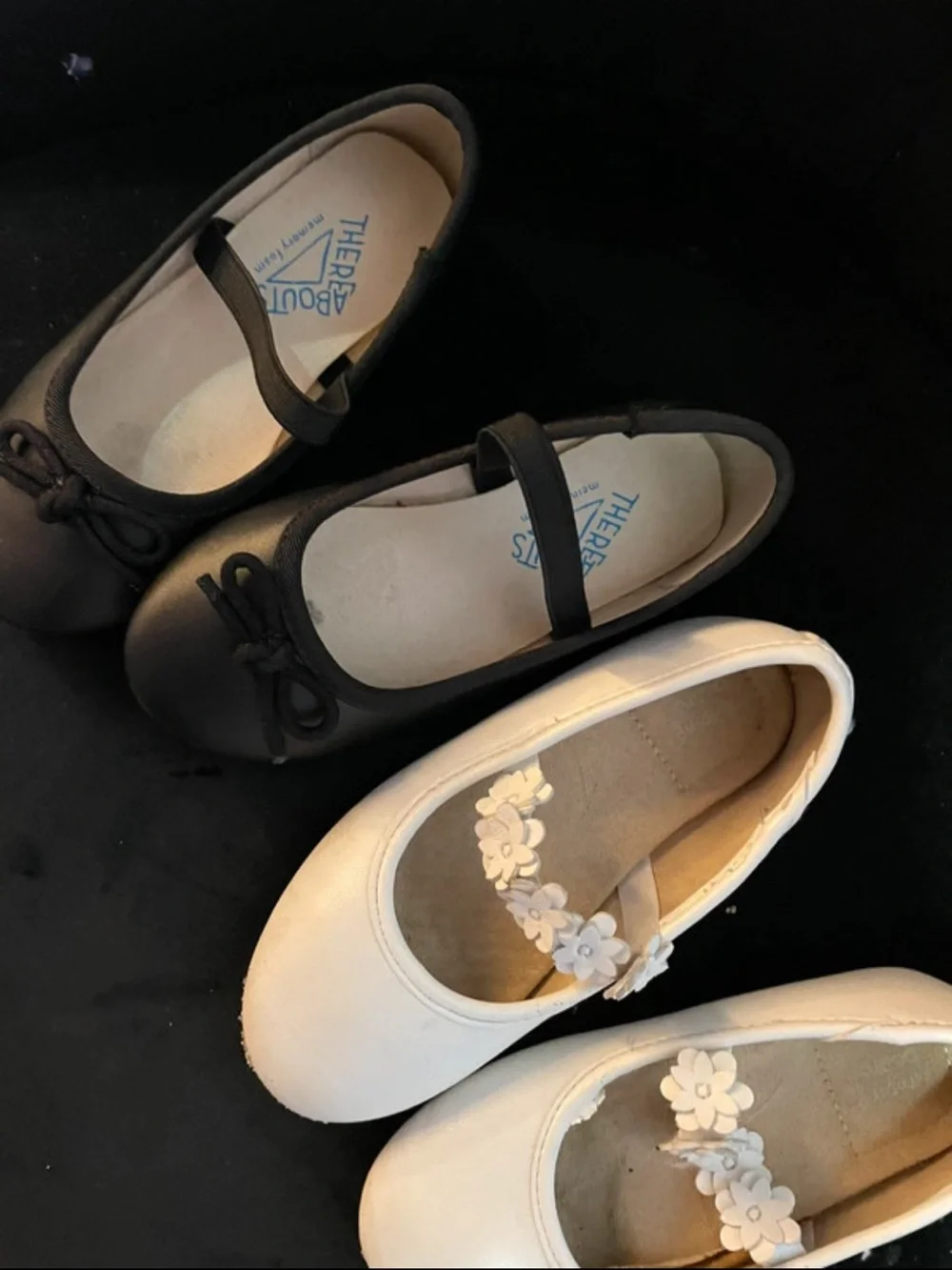 Kids Mary Jane Shoes - Black and Cream